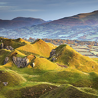 Buy canvas prints of Llangattock Escarpment at first light by Andrew Ray
