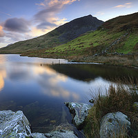 Buy canvas prints of Llyn Dywarchen at sunset by Andrew Ray