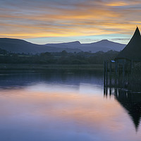 Buy canvas prints of Llangorse Lake at sunset by Andrew Ray