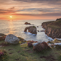 Buy canvas prints of Towards the setting sun (Land's End) by Andrew Ray