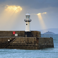 Buy canvas prints of Light Shafts over Smeaton's Lighthouse (St Ives) by Andrew Ray