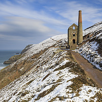 Buy canvas prints of Winters Morning (Wheal Coates) by Andrew Ray