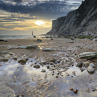 Buy canvas prints of Setting sun from Falling Sands (Beachy Head) by Andrew Ray