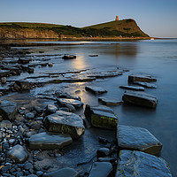 Buy canvas prints of Moon over Kimmeridge Bay by Andrew Ray