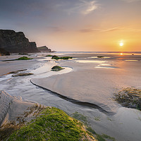 Buy canvas prints of Sunset at Whipsiderry Beach by Andrew Ray