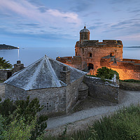 Buy canvas prints of Twilight view (St Mawes Castle) by Andrew Ray