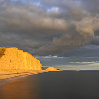 Buy canvas prints of Storm clouds over East Cliff (West Bay) by Andrew Ray