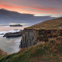 Buy canvas prints of Clifftop at sunset (Godrevy) by Andrew Ray