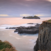 Buy canvas prints of Sunset from the clifftop (Godrevy) by Andrew Ray