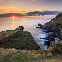 Buy canvas prints of Setting sun at Botallack by Andrew Ray
