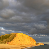 Buy canvas prints of Stormy evening at West Bay by Andrew Ray