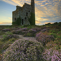 Buy canvas prints of Cloud pattern over Tywarnhayle Engine House by Andrew Ray