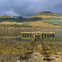 Buy canvas prints of Old pier (Loch Long) by Andrew Ray
