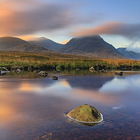 Buy canvas prints of Sunrise reflections (River Etive) by Andrew Ray