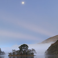 Buy canvas prints of The moon over Loch Awe by Andrew Ray