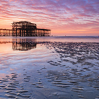 Buy canvas prints of Sunrise over the West Pier (Brighton) by Andrew Ray