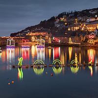 Buy canvas prints of Mousehole Christmas Lights by Andrew Ray