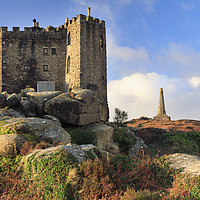 Buy canvas prints of Castle and monument (Carn Brea) by Andrew Ray