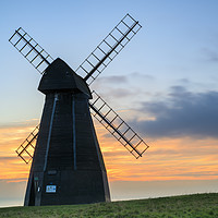 Buy canvas prints of Rottingdean Windmill at sunset by Andrew Ray