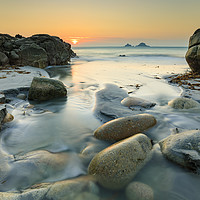 Buy canvas prints of Stream at sunset (Porth Nanven) by Andrew Ray