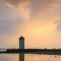 Buy canvas prints of Setting sun at Batemans Tower (Brightlingsea) by Andrew Ray