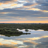 Buy canvas prints of Sunset reflections (North Fambridge) by Andrew Ray