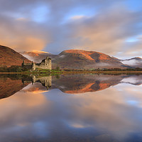 Buy canvas prints of Kilchurn Castle at sunrise by Andrew Ray