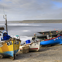 Buy canvas prints of Fishing boats at Sennen Cove by Andrew Ray