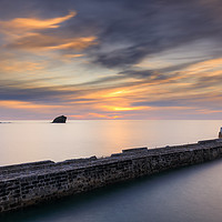 Buy canvas prints of Pier at sunset (Portreath) by Andrew Ray