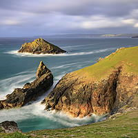 Buy canvas prints of Towards the Mouls (Port Quin Bay) by Andrew Ray