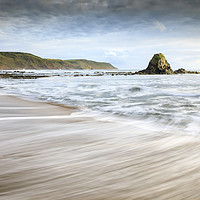 Buy canvas prints of Receding wave at Widemouth Bay by Andrew Ray