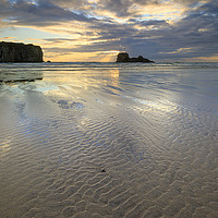 Buy canvas prints of Towards the setting sun (Perranporth) by Andrew Ray