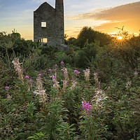 Buy canvas prints of The setting sun at Wheal Peevor by Andrew Ray