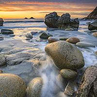 Buy canvas prints of Stream at sunset (Porth Nanven) by Andrew Ray