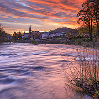 Buy canvas prints of River Dee at sunrise (Llangollen) by Andrew Ray