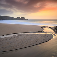 Buy canvas prints of Stream at sunrise (Porthcurno) by Andrew Ray