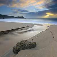 Buy canvas prints of Towards the rising sun (Porthcurno) by Andrew Ray