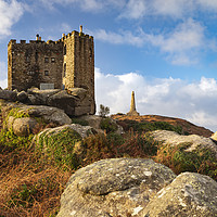 Buy canvas prints of Castle and monument view  (Carn Brea) by Andrew Ray