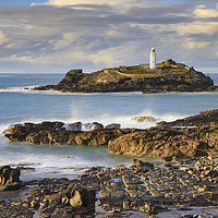 Buy canvas prints of Godrevy at low tide by Andrew Ray