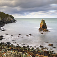 Buy canvas prints of Sea stack at Porth Saint by Andrew Ray