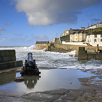 Buy canvas prints of Canon at Porthleven by Andrew Ray