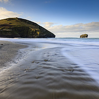 Buy canvas prints of River mouth at Portreath by Andrew Ray