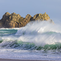 Buy canvas prints of Stormy sea at Porthcurno by Andrew Ray