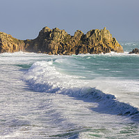 Buy canvas prints of Wave and Logan Rock by Andrew Ray