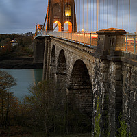 Buy canvas prints of Twlight from the mainland (Menai Bridge) by Andrew Ray