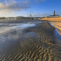 Buy canvas prints of Sand patterns on Blackpool Beach by Andrew Ray