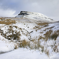 Buy canvas prints of Snowy morning (Pen-y-ghent) by Andrew Ray