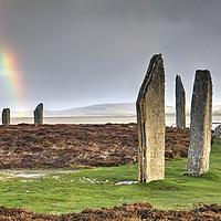 Buy canvas prints of Rainbow over Ring of Brodgar by Andrew Ray