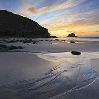 Buy canvas prints of Setting Sun at Portreath by Andrew Ray