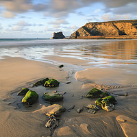 Buy canvas prints of Rocks on Portreath Beach by Andrew Ray